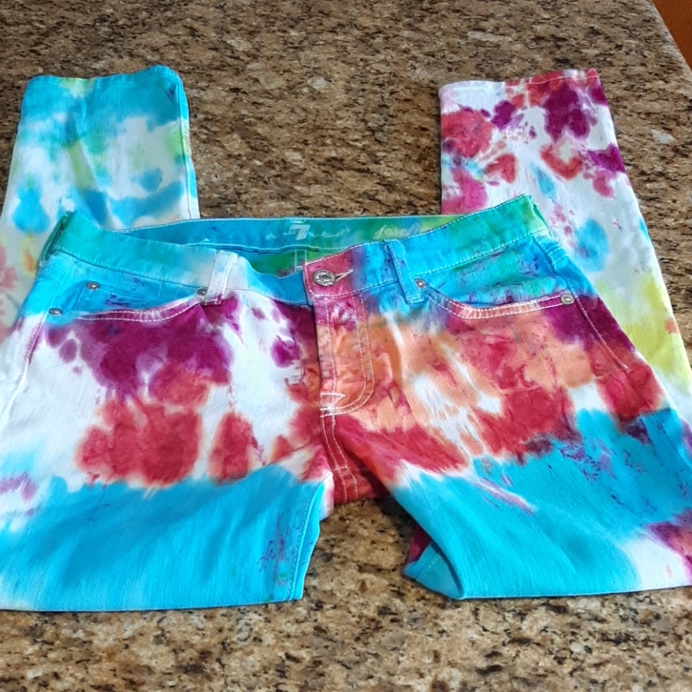 7 for all mankind tye dye pants NWOT